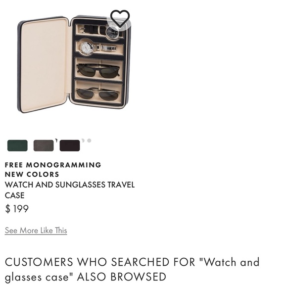 Mark & Graham black leather sunglasses and watch travel case. Brand new in box - Picture 1 of 4